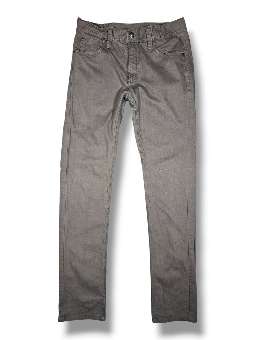 Olive Gray Slim Straight Jeans Y2K Hipster Punk Emo 2000s Casual Skater 30x33